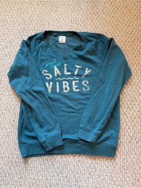 Teal "Salty Vibes" Graphic Sweatshirt